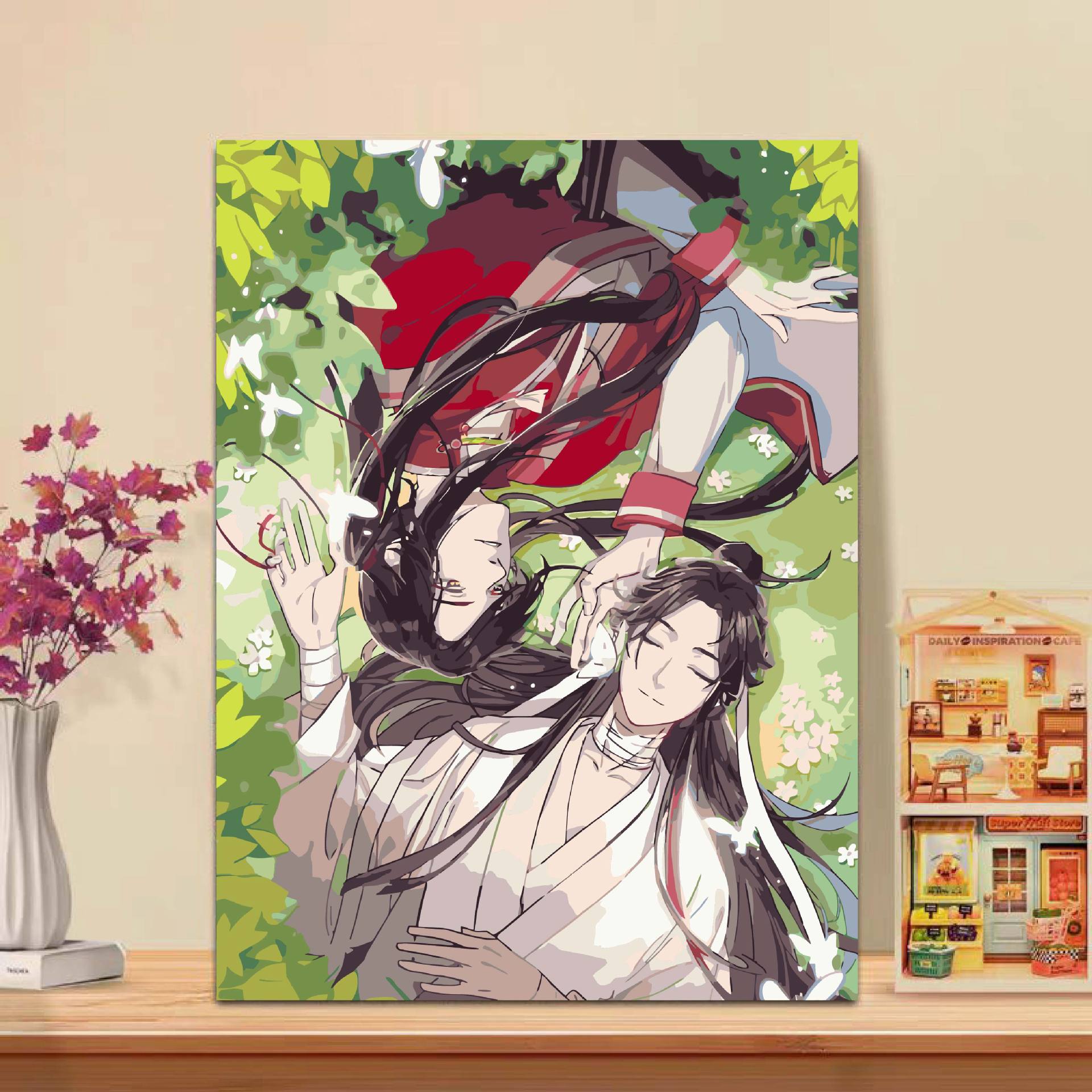 Pintura al óleo digital de alto nivel del gobierno celestial bendijo a Junwu diy aburrido dibujo a mano acrílico pintado a mano pintura colgante de descompresión