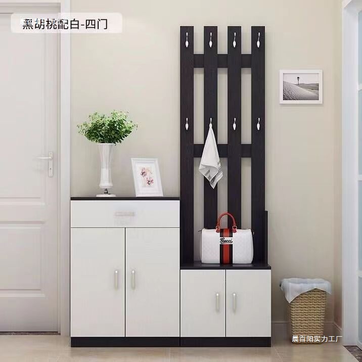 衣鞋柜一体式二合一家用入户门衣架落地立式鞋柜挂衣架落地式新款