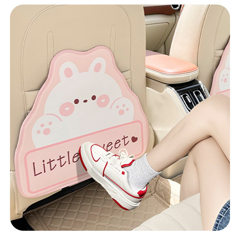 Cartoon Car Seat Anti-Kick Pad, Universal Rear Seat Back Protective Pad for All Seasons, Car Rear Seat Protective Pad, Anti-Wear Pad