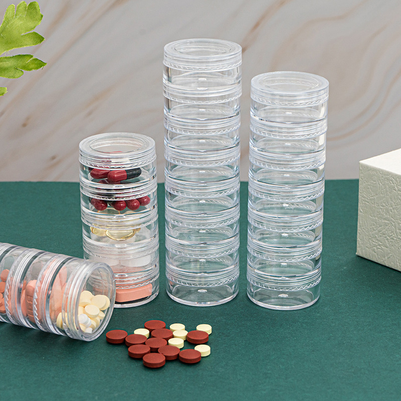 Portable Food Grade Sealed Moisture-Proof One Week Small Storage Tablets Capsule Mini Classification Medicine Box