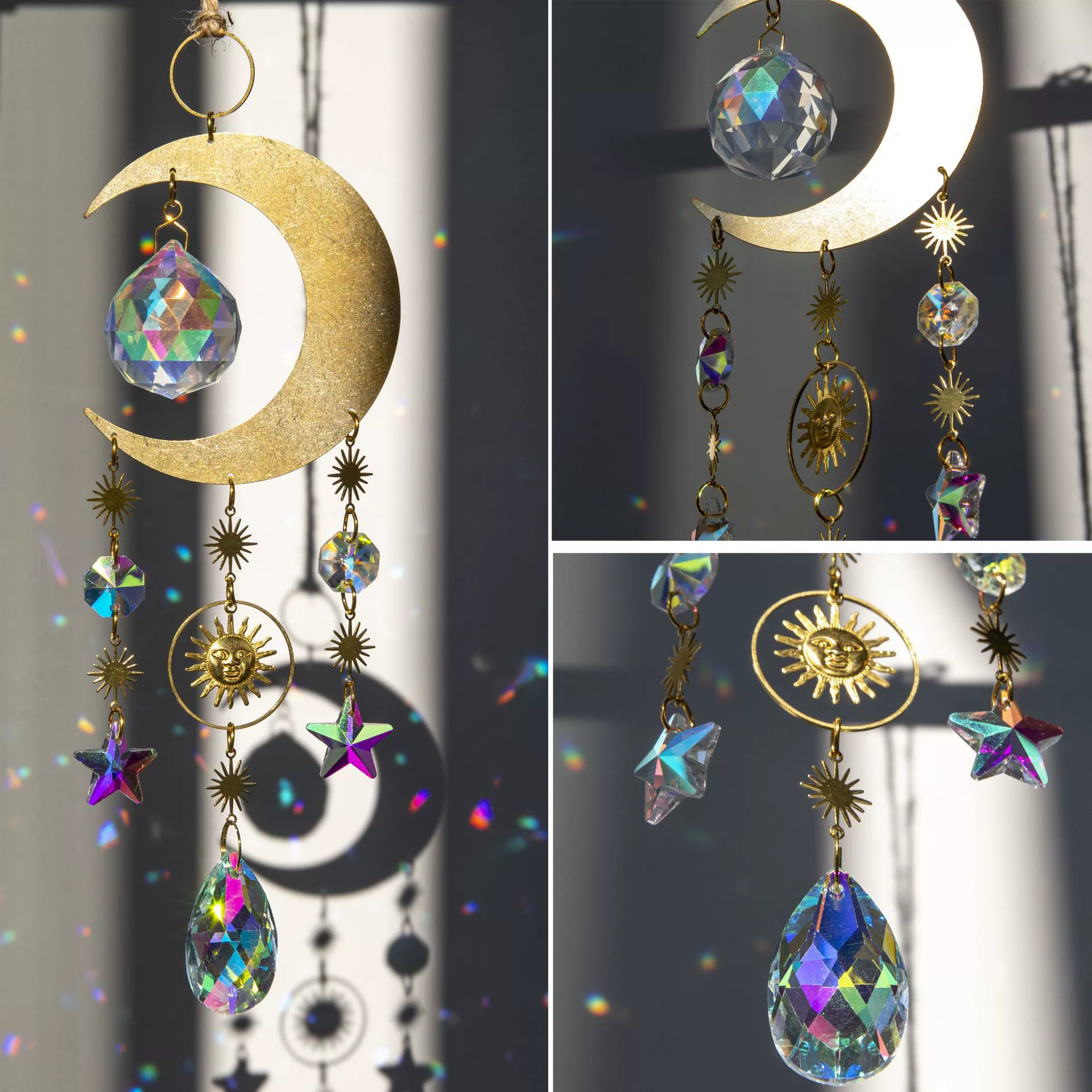 Simple Style Star Moon Water Droplets Artificial Crystal Pendant Artificial Decorations display picture 2