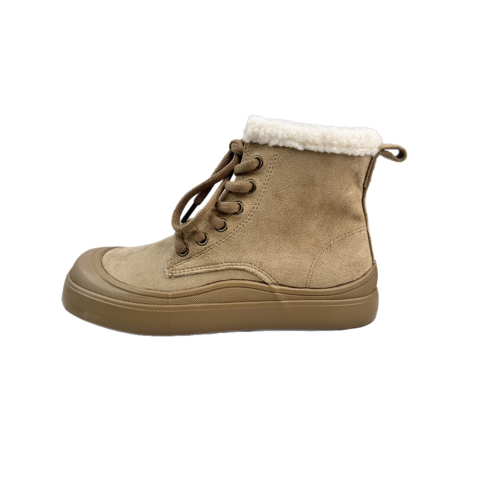 Yuanbo 2025 zapatos de algodón de invierno para mujeres, zapatos de skate de lana de alto alcance coreano, zapatos cálidos y casuales de mujer