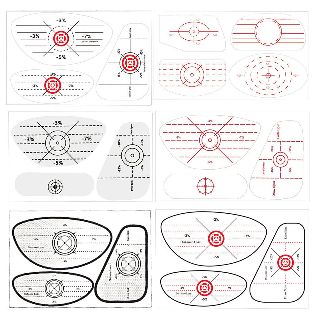 Impact Tape Labels三合一打击贴纸高尔夫球贴辅助球杆冲击贴纸