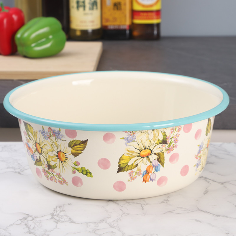 Ouli casa cocina cuenca de sopa de esmalte y cuenca de huevo cuenca de lavado de verduras cuenca de esmalte cuenca de mezcla