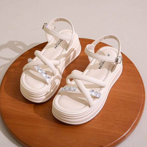 712 Sandals Women's 2024 New Summer Outfit Explosive Thick-soled All-match Flat Strap Soft-soled Mori Slippers