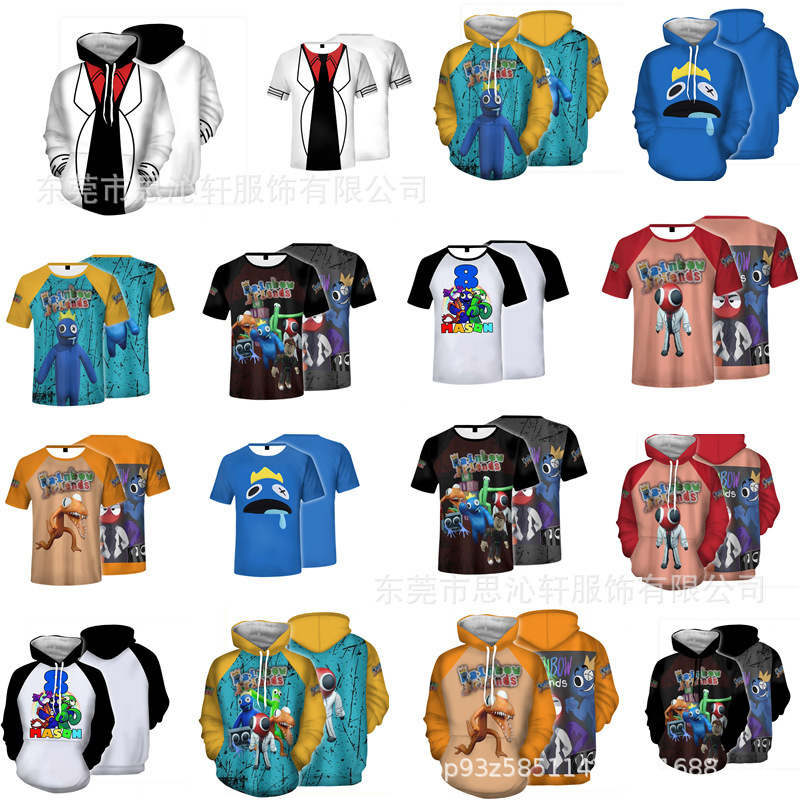 New Rainbow friends cos same casual plus size sweater round neck T-shirt 3D printed short sleeve top