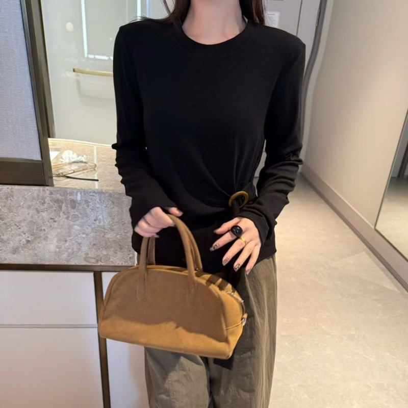 独特别致下摆腰带设计感小众长袖T恤女2025秋季新款打底衫YH25122|undefined