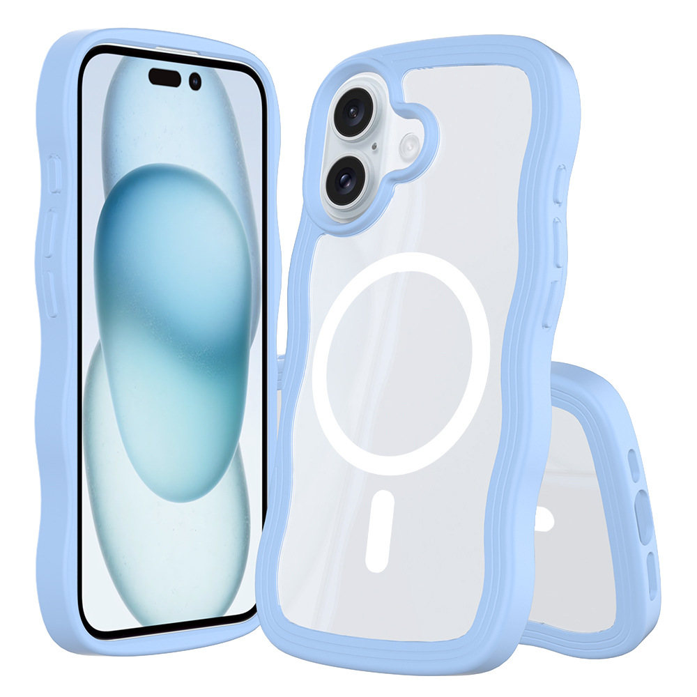 Aplicable en stock para iPhone16E acrílico transparente 2 en 1 Shell ondulado 2.0mm conjunto de cerveza todo incluido a prueba de caídas