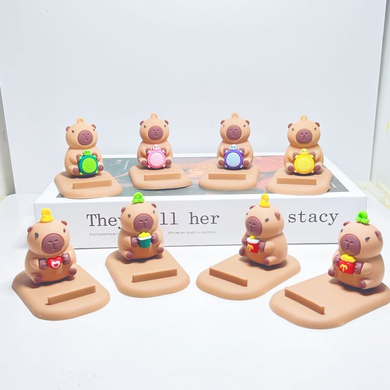 かわいいカピバラ立体公仔怠け者デスクトップスタンド創意携帯電話スタンドプレゼント置物|undefined