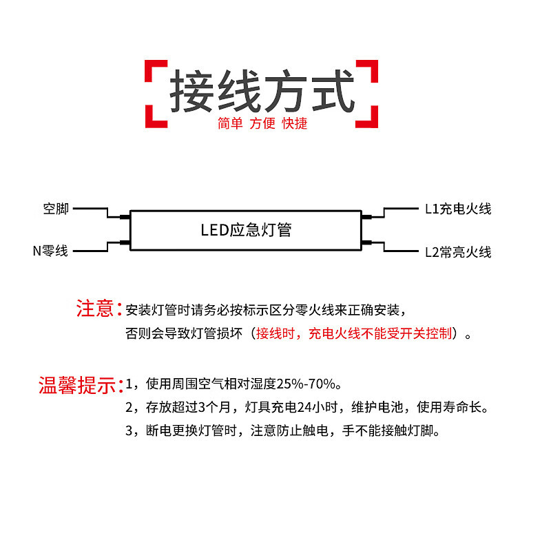 FSL Foshan iluminación LED tubo de lámpara de emergencia de incendio T8 1m2 garaje subterráneo lámpara de almacenamiento de lámpara de emergencia