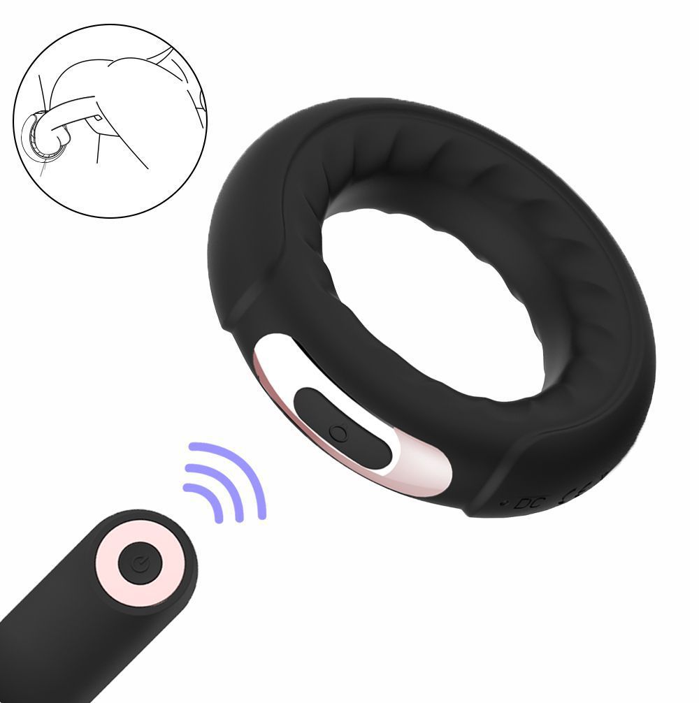 10-Frequency Vibrating Locking Ring with Remote Control, Silicone Cock Ring and Prostate Massager — detail image 6