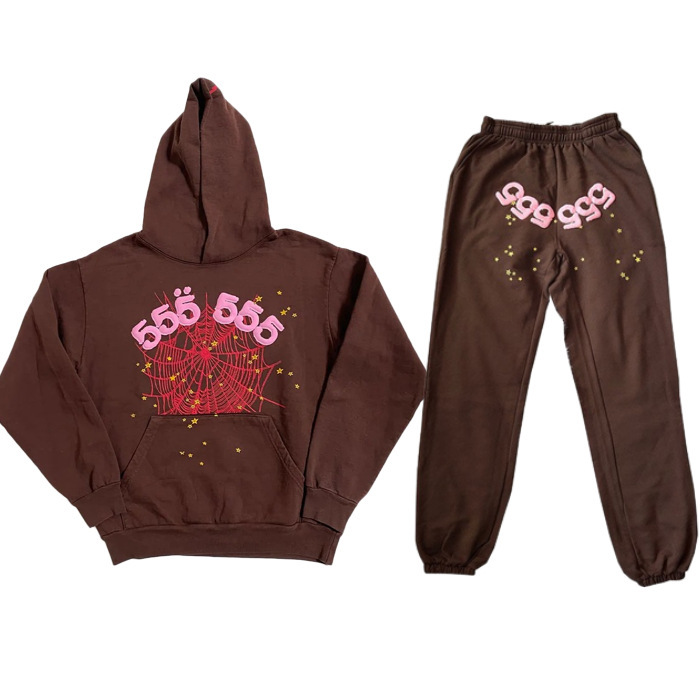 Men's and women's Sp5der spider web suit 555555 sportswear sweatshirt jogging pants set Men's and women's Sp5der spider web suit 555555 sportswear sweatshirt jogging pants set