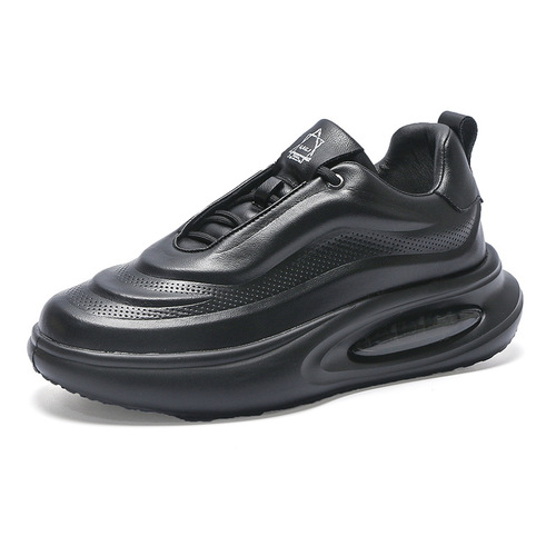 Leather Men's Shoes Autumn Breathable  New Style Trendy Universal Height Increasing Dad Shoes Men Casual Sports Shoes