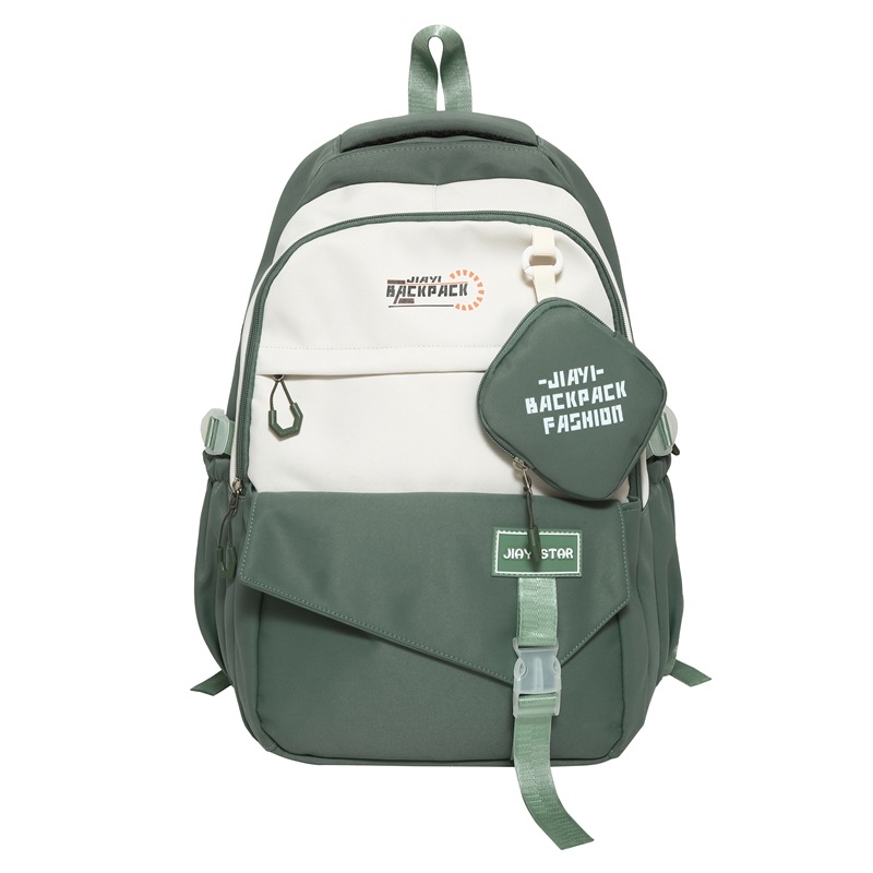 Bolsa de escuela universitaria de color universal, bolsa de viaje de escuela secundaria coreana, mochila de gran capacidad para estudiantes de escuela secundaria masculina.
