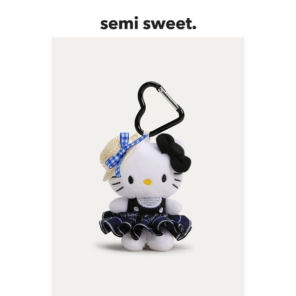 Blue JK skirt kitty-black love button
