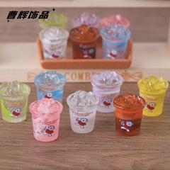 人気の Q 犬アイスドリンクカップミニチュア食品おもちゃ樹脂ジュエリーアクセサリードールハウスのおもちゃの装飾品キーホルダー素材 diy