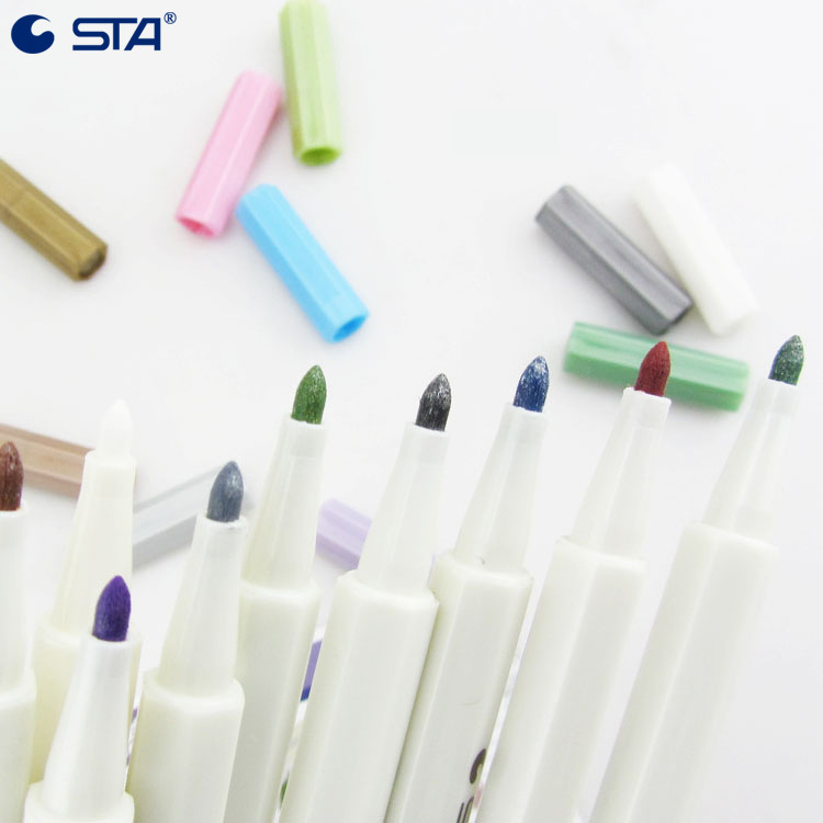 Sta pluma de metal de 10 colores pluma pintura pluma DIY álbum marcador de color pluma de la escritura 6551