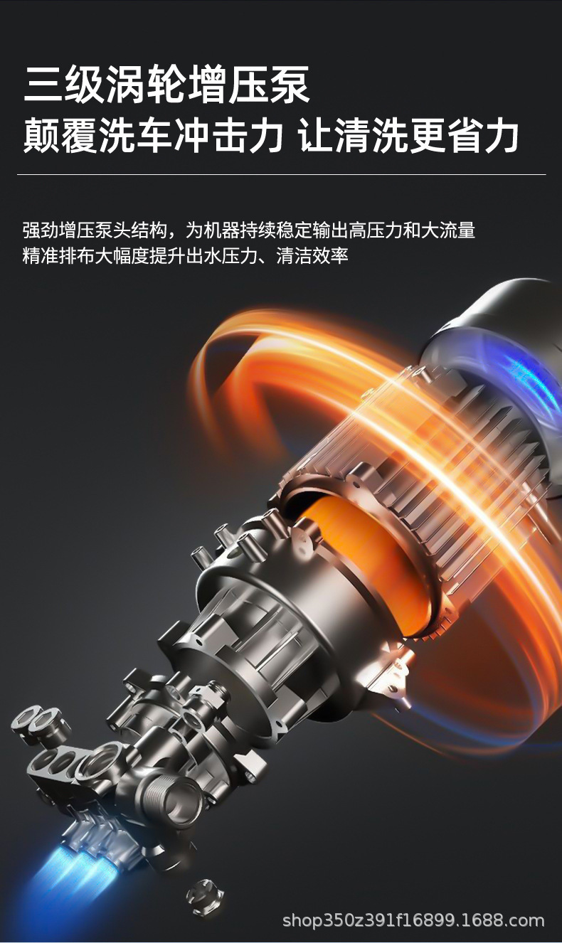High-pressure water gun wireless car washer for home use, powerful floor cleaning, portable high-pressure high-power lithium battery car washer