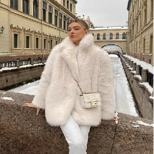 Amazon Cross-border Autumn and Winter Thickened Imitation Fur Imitation Fox Fur Coat Women's Coat Elderly Mid-length Fashion Fur