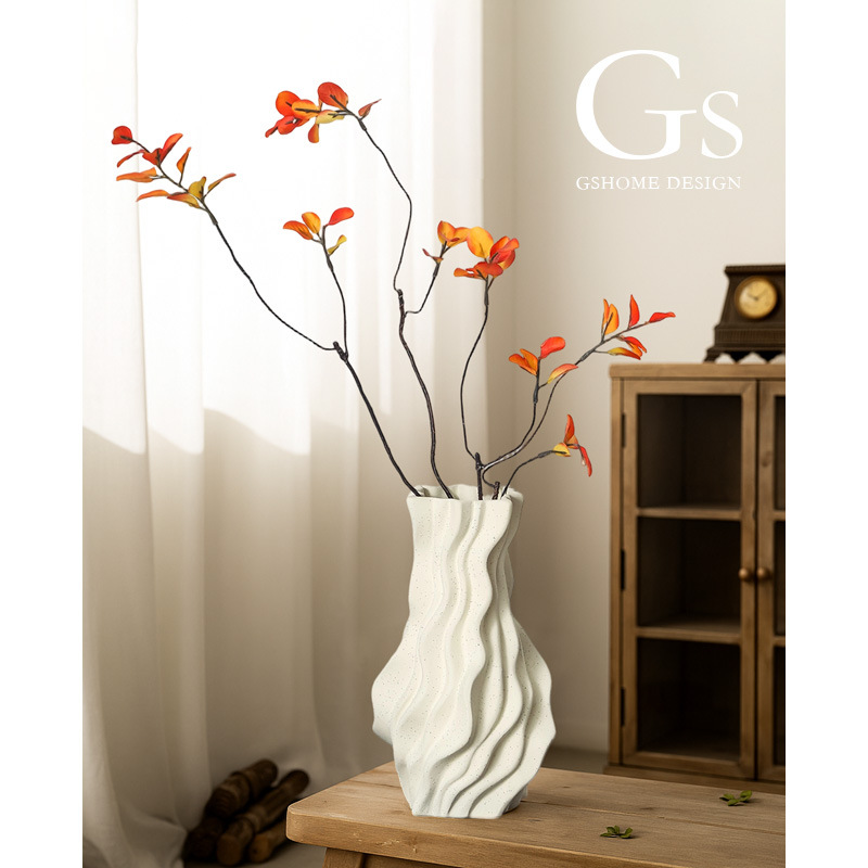 Ceramic Simple Vase for Flower Arrangement, Light Luxury, High-End Feel, Wabi-Sabi Style, Entryway, Living Room, Tv Cabinet, Creative Handicraft Ornament