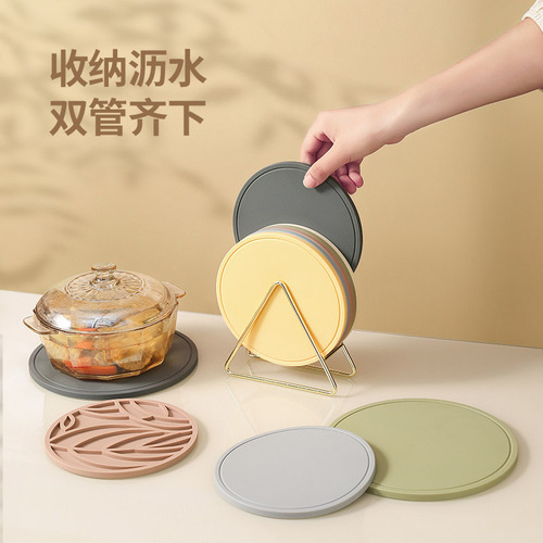 Silicone heat insulation pad, round thickened anti-scalding pad, high temperature resistant Nordic home creative pot pad, dining table pad, anti-slip coaster