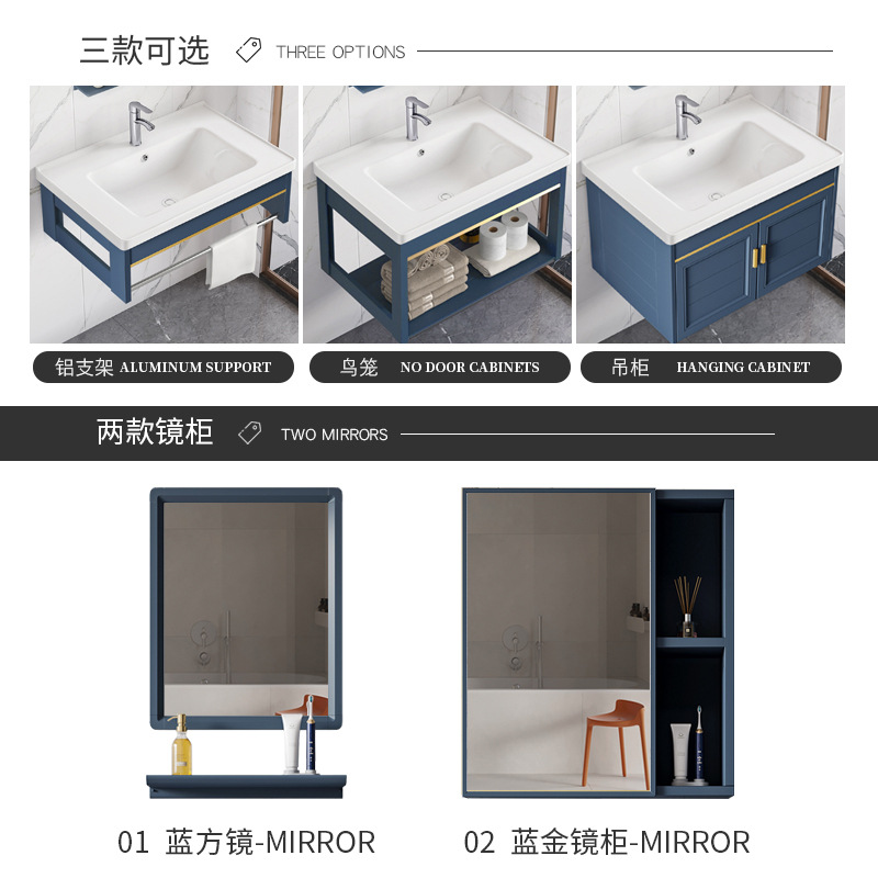 Balcón lavabo montado en la pared pequeño apartamento baño casa lavabo gabinete combinación de cerámica lavabo integrado