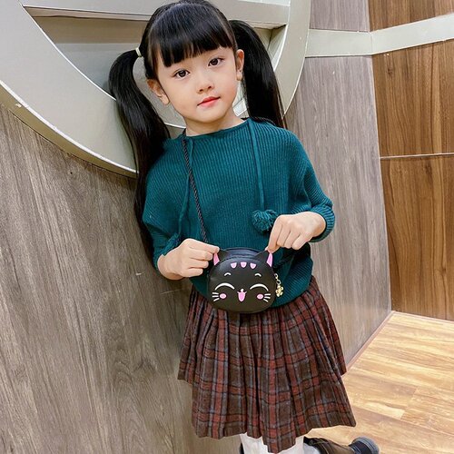Children's Fashion Casual Crossbody Bag  New Cartoon Cute Little Cat Wallet