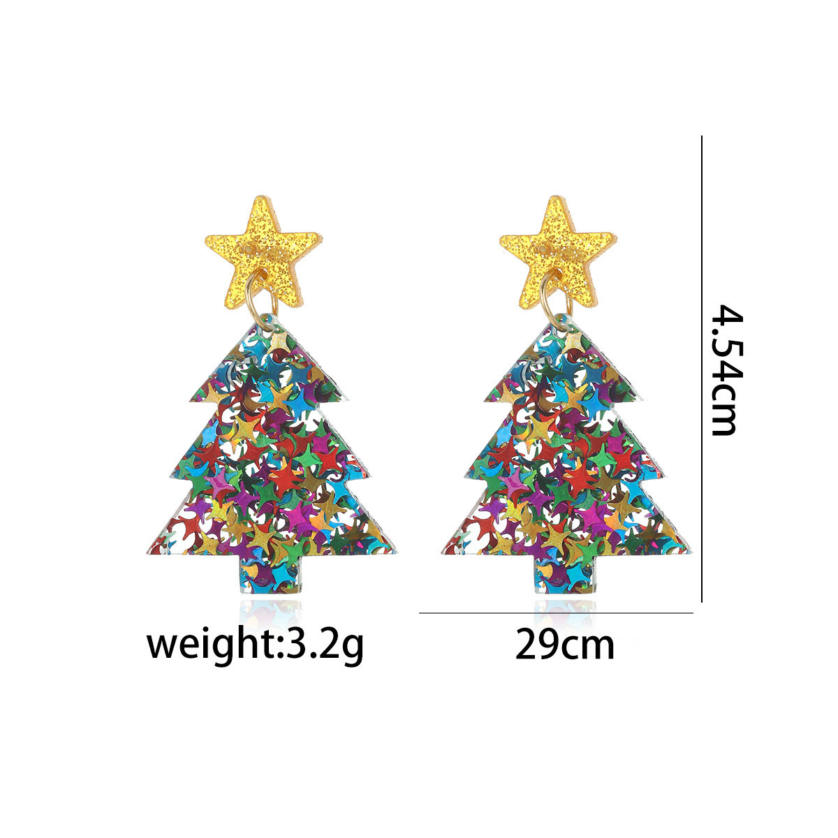 29. colorful christmas tree earrings