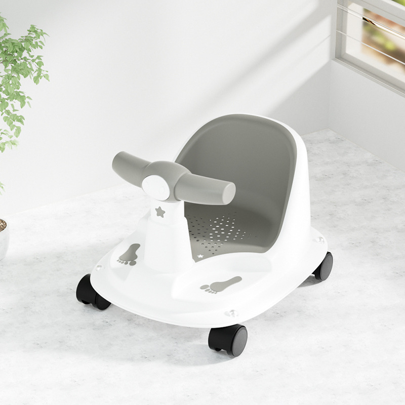 Asiento de baño para bebé, lavabo, tumbador, taburete para bebé, taburete para niños con ruedas, silla de respaldo para niños