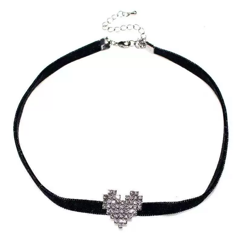 Nail sequins, zirconium heart shaped, choker, necklace, universal chain for key bag , jewelry, Japanese and Korean, Korean style