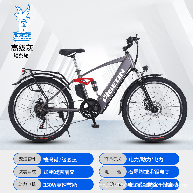 Flying Pigeon Batería de litio 400W Bicicleta de montaña eléctrica Nuevo estándar nacional para adultos Bicicleta de batería para hombres y mujeres