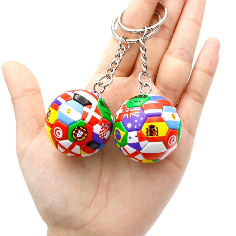 Football key chain pendant souvenir fans small gift bag ball pendant key chain school event gift