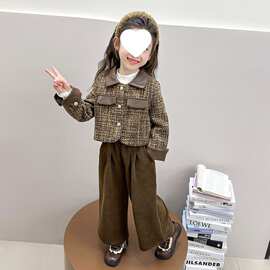 韩版女小童春秋季小香风套装2026新款女宝宝洋气秋装小公主两件套
