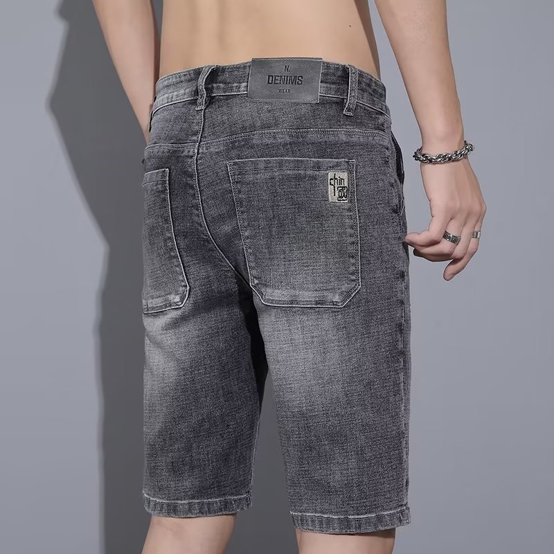 Pantalones de jeans elásticos para hombres, pantalones de verano delgados, tendencia universal, pantalones elásticos suaves, deportes estudiantiles