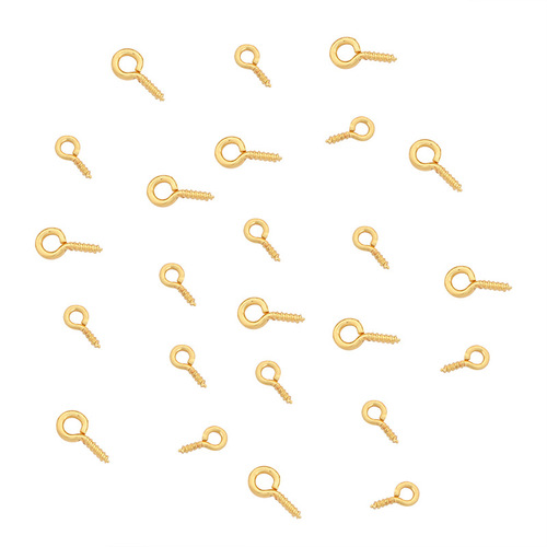 18K gold plated ram eye screw clasp 9-letter screw pin pearl pendant handmade DIY material jewelry accessories wholesale