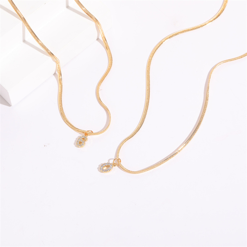 Fashion Number Copper Inlay Pendant Necklace 1 Piece