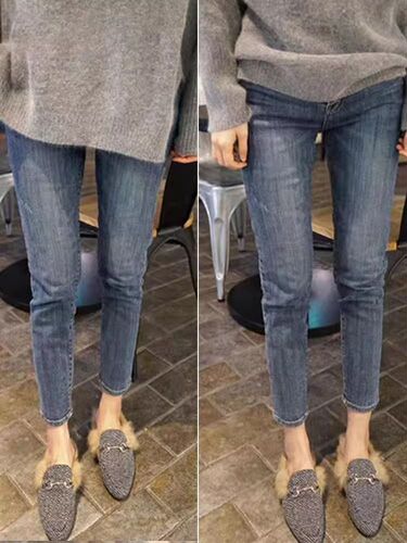 Women's High-Waisted Skinny Jeans Spring and Autumn New Elastic Tight Slimming Tall Winter Fleece Long Pants