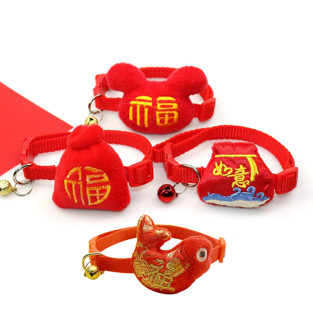 2021 новогодний ошейник для домашних животных Красный милый кошачий ошейник счастливая сумка собачий ошейник плюшевый маленькие собаки товары для домашних животных