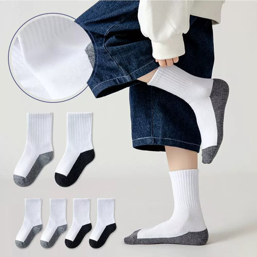 诸暨校园学生白袜男童中筒袜网眼短袜透气春夏季儿童袜子女童批发