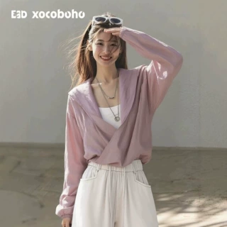 2026夏季欧货爆款简约复古高级感时尚休闲户外防晒运动紫色短外套