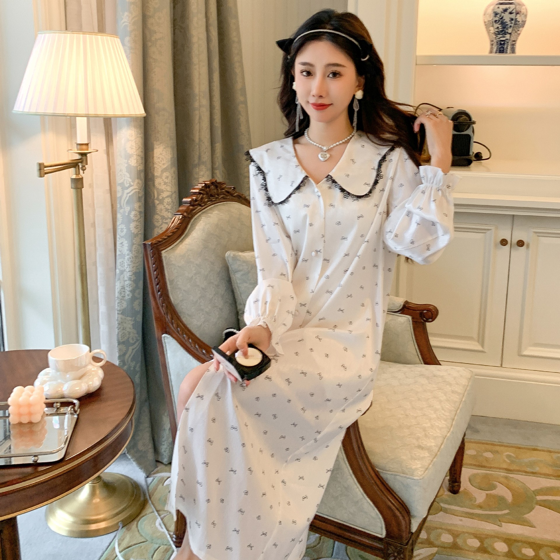 Summer long skirt with bow