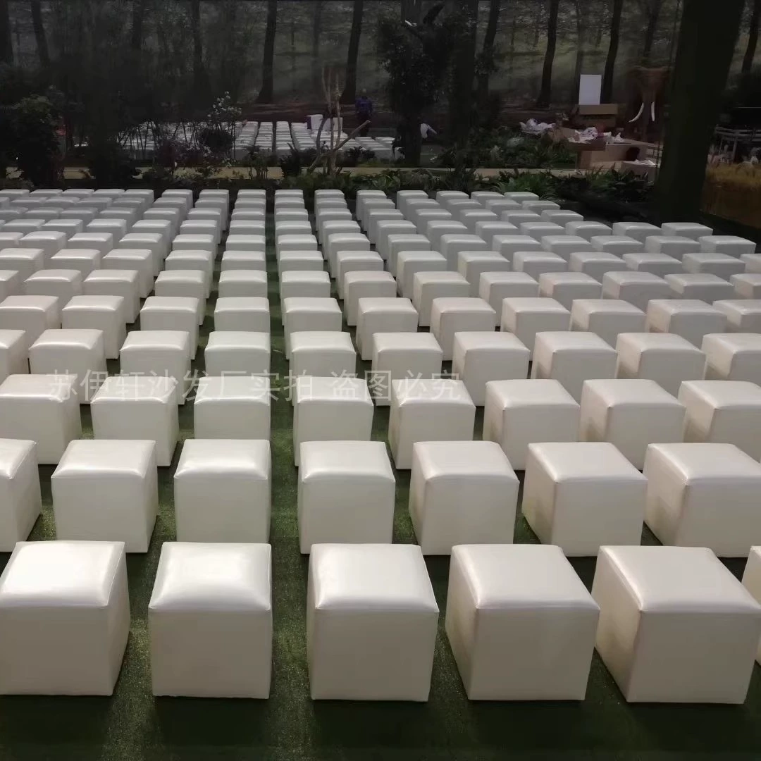 Белый деревянный табурет, кожаный табурет, квадратный табурет, табурет для дивана, табурет для тостов, маленький квадратный табурет 40 см, для свадьбы, автомобиля, выставки, утолщенный массив дерева