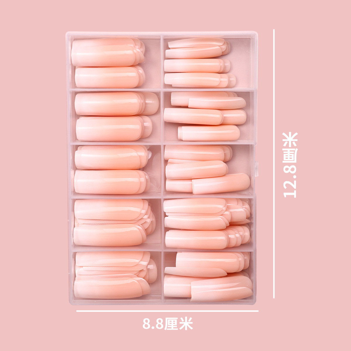 120 piezas de cubierta de uñas en caja de tubería larga gradiente otoño y invierno de alta calidad cubierta de uñas falsas cubiertas de uñas cubiertas de uñas