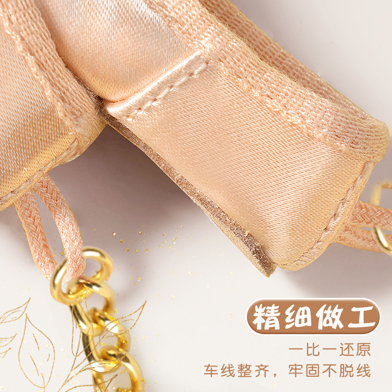 Hecho a mano Ballet danza zapatos puntiagudos pequeña joyería mini zapatos satén llavero 7,7 cm llavero en caja