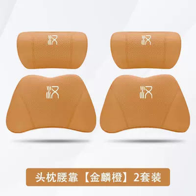 Headrest, Suitable for Byd Han Ev - han-golden-scale-orange-2-headrests-2-lumbar-supports