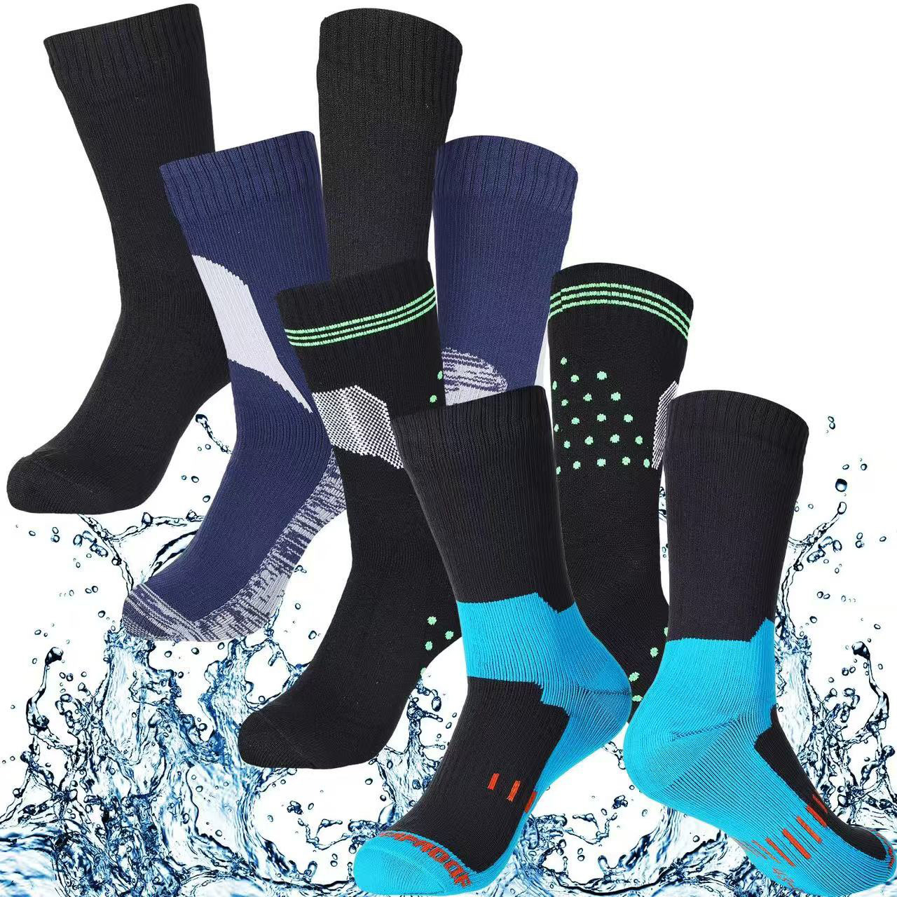 Waterproof Breathable Socks in Stock Mid-Length Outdoor Hiking Cycling Skiing Wading Mountaineering Cold-Proof Warm Socks Waterproof Socks