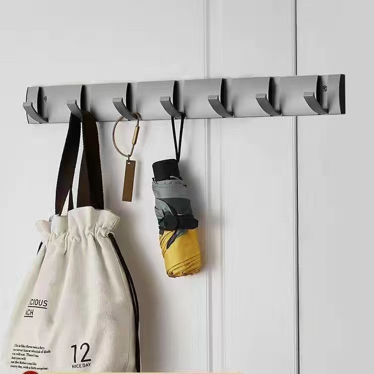 Pistola gris invisible gancho de la capa colgante de pared entrada de la pared gancho de la ropa gancho de la fila detrás de la puerta armario sombrero gancho sin perforar