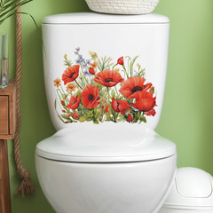 梵汐fun-m22虞美人綠植馬桶貼浴室衛生間家居美化裝飾牆貼紙批發