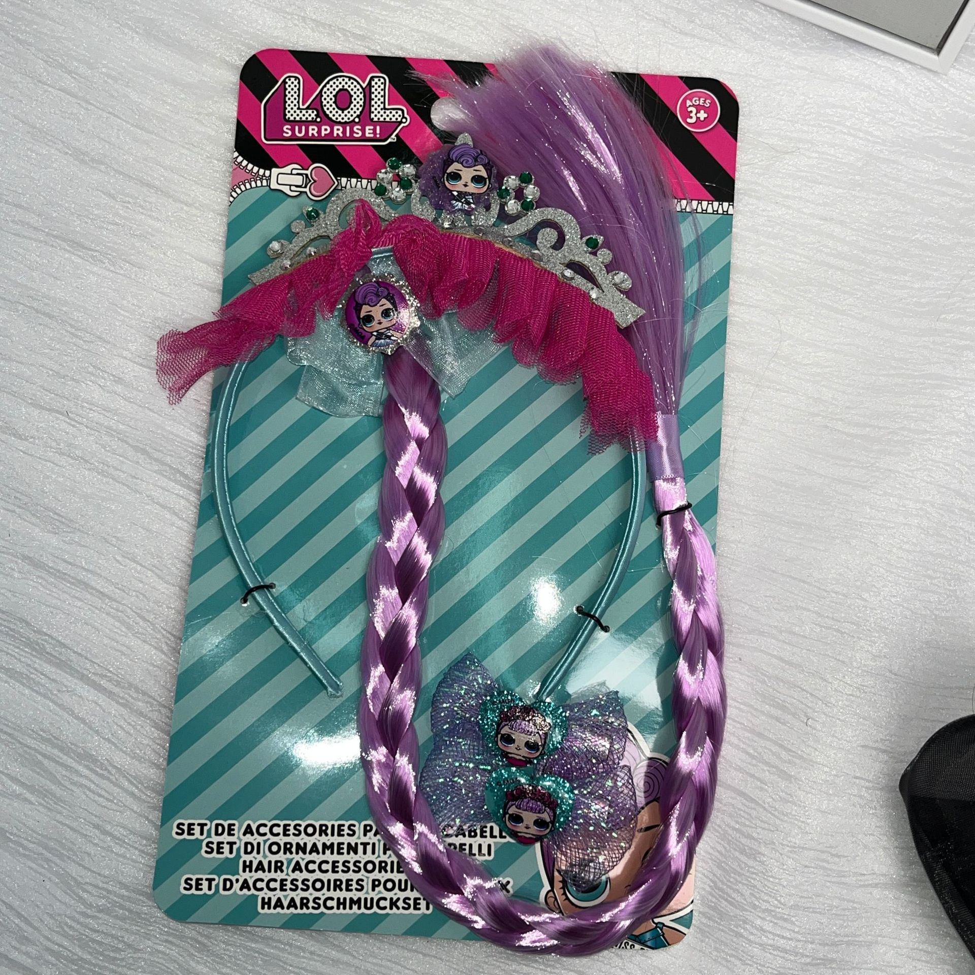 Princesa pareja peluca infantil princesa roljuegos de cabello bandas accesorios de ropa para niñas peluca trenzada corona