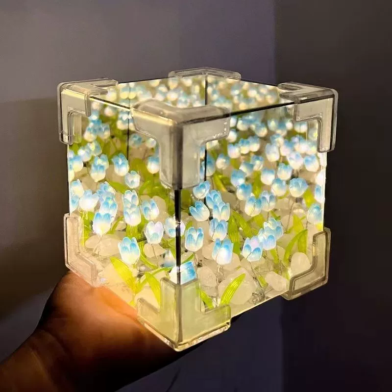 Three dimensional night light, Rubik's cube, mirror, DIY, Birthday gift, 3D